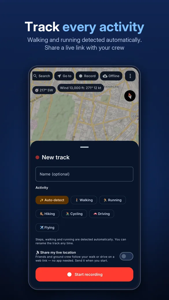 Sora screenshot: Record a track